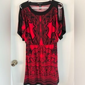 Size Small INC International Concepts Red/black print dress